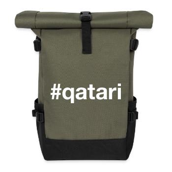 QATARI Qatar Hashtag - Roll Top Backpack - olive/black - Front
