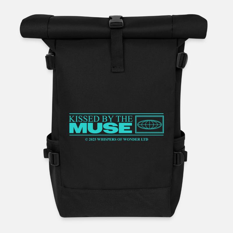 Inspiriert & Kreativ – Ästhetisches Statement - Rolltop Rucksack - Schwarz