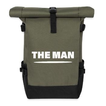 THE MAN - Roll Top Backpack - olive/black - Front