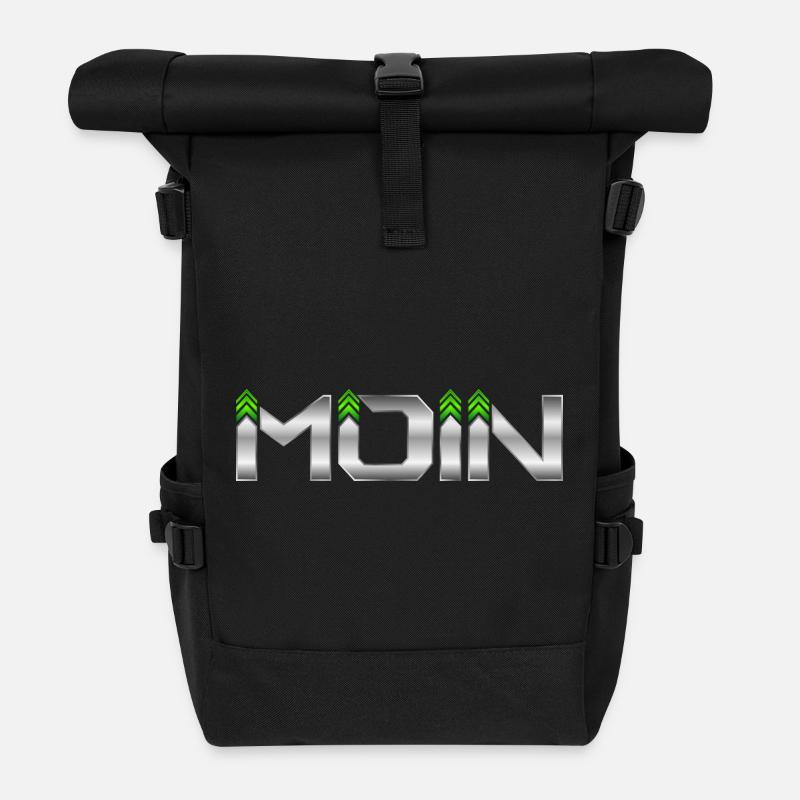 Hello - Roll Top Backpack - black