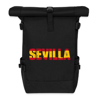 Sevilla Flagge Spanien - Rolltop Rucksack - Schwarz - Vorne