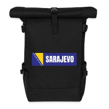 Sarajevo in Bosnia and Herzegovina Flag Colors - Roll Top Backpack - black - Front