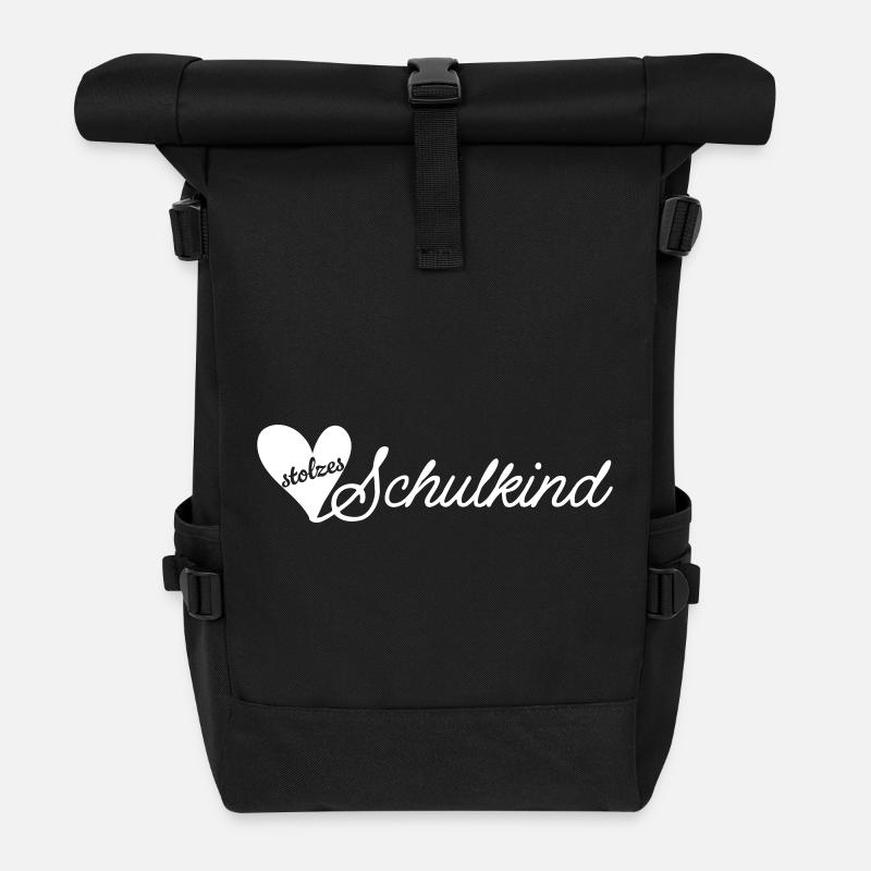stolzes schulkind weiß - Rolltop Rucksack - Schwarz