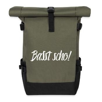 Basst scho - Rolltop Rucksack - Olive/Schwarz - Vorne