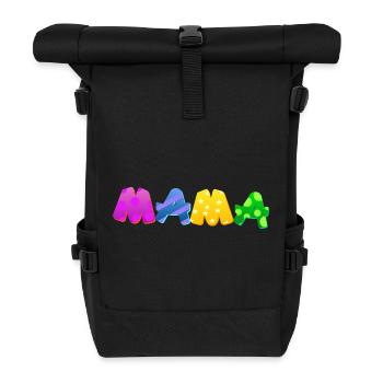 Baby Eltern Kind Geschenk Sprüche Geburt Mama Papa - Rolltop Rucksack - Schwarz - Vorne