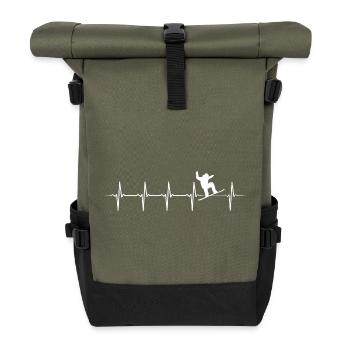 Conception dynamique des battements de cœur du surfeur - Sac à dos roll top - olive/noir - Devant