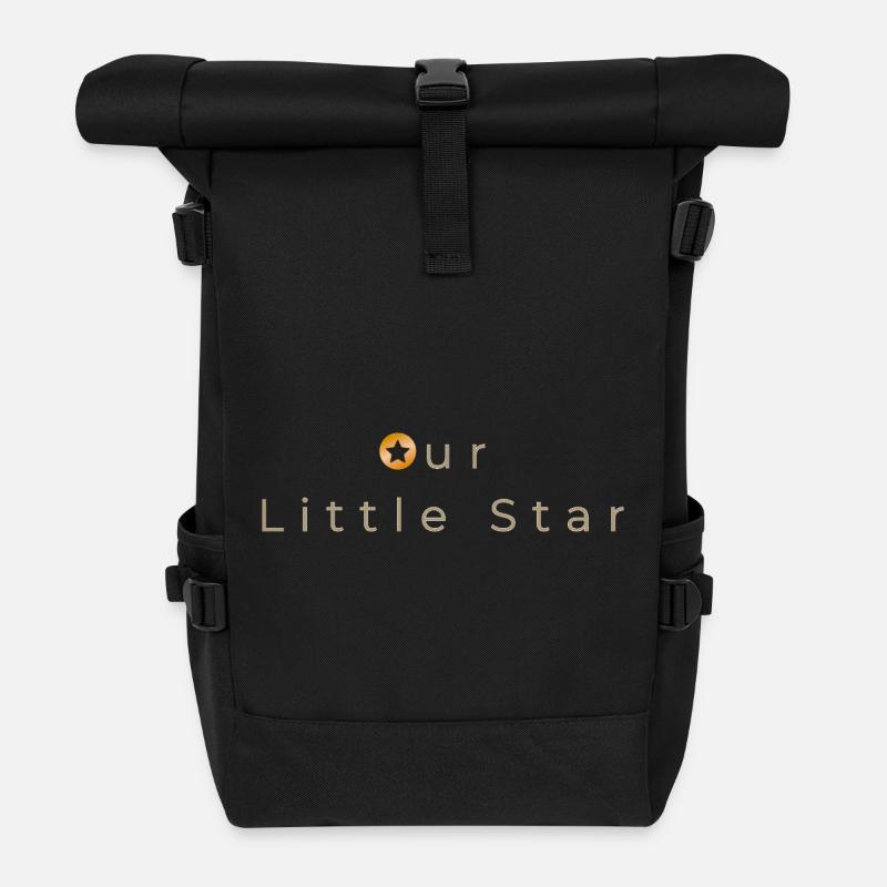 Our Little Star - Minimalistisches Baby-Design - Rolltop Rucksack - Schwarz