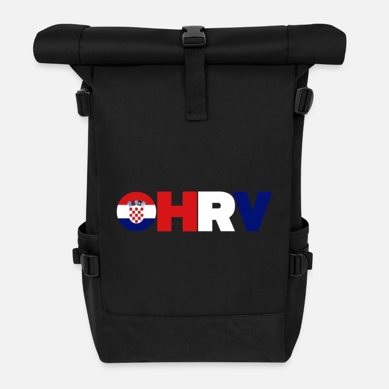 Kroatien - Rolltop Rucksack - Schwarz