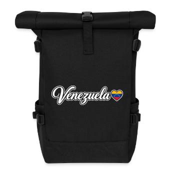 Scénario du Venezuela avec drapeau cœur amoureux - Sac à dos roll top - noir - Devant