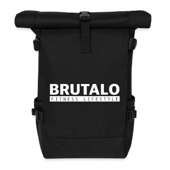 Brutalo Typo Grunge | Fitness Lifestyle Gym - Roll Top Backpack - black - Front
