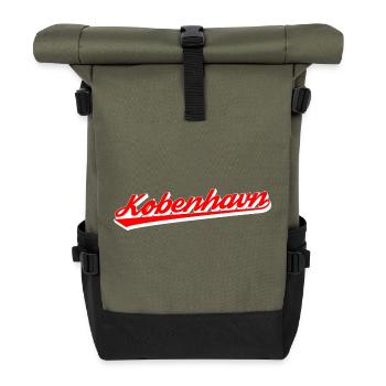 København Script Retro Logo - Rolltop Rucksack - Olive/Schwarz - Vorne
