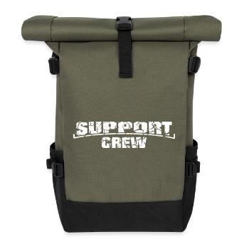 Support Crew in Grunge Style - Roll Top Backpack - olive/black - Front