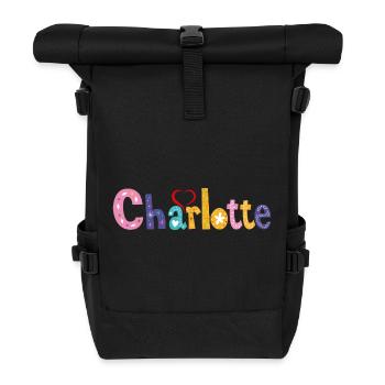 Charlotte Family Charlotte Name Custom Birthday - Roll Top Backpack - black - Front