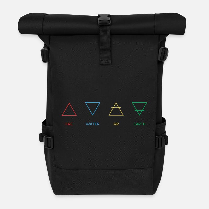 Four elements - Roll Top Backpack - black