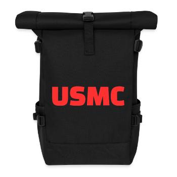 Please Upload Design - Roll Top Backpack - black - Front