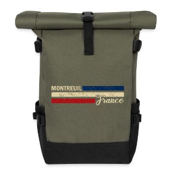 France - Montreuil - France - Flag Stripes - Roll Top Backpack - olive/black - Front