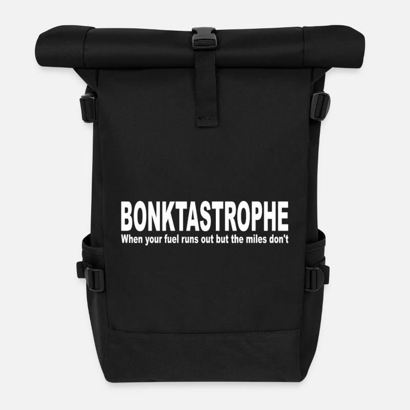 BONKTASTROPHE Kraftstofflaufwand Halbmarathon - Rolltop Rucksack - Schwarz