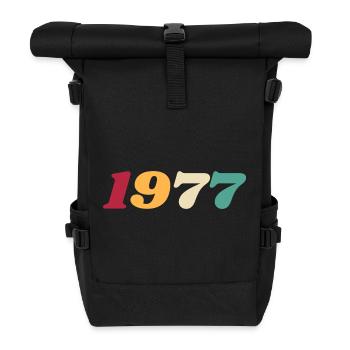 1977 Geschenk 1977 Geburtstag 1977 Retro 1977 - Rolltop Rucksack - Schwarz - Vorne