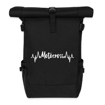 Motocross Herzschlag - Rolltop Rucksack - Schwarz - Vorne