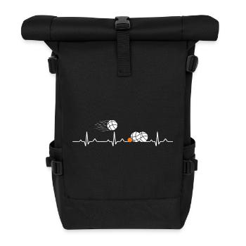 Boule heartbeat Petanque Boule player - Roll Top Backpack - black - Front