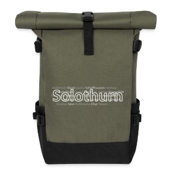 Schweizer Städte Solothurn - Rolltop Rucksack - Olive/Schwarz - Vorne