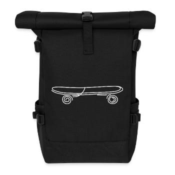 Skateboard Sketch - Roll Top Backpack - black - Front