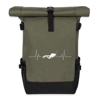 Unterwassertaucher mit Blasendruck - Rolltop Rucksack - Olive/Schwarz - Vorne