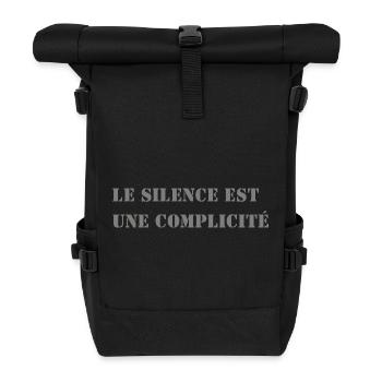 SCHWEIGEN IST MITSCHULD - Rolltop Rucksack - Schwarz - Vorne