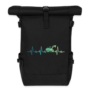 Wheel Loader Heartbeat Bulldozer - Roll Top Backpack - black - Front
