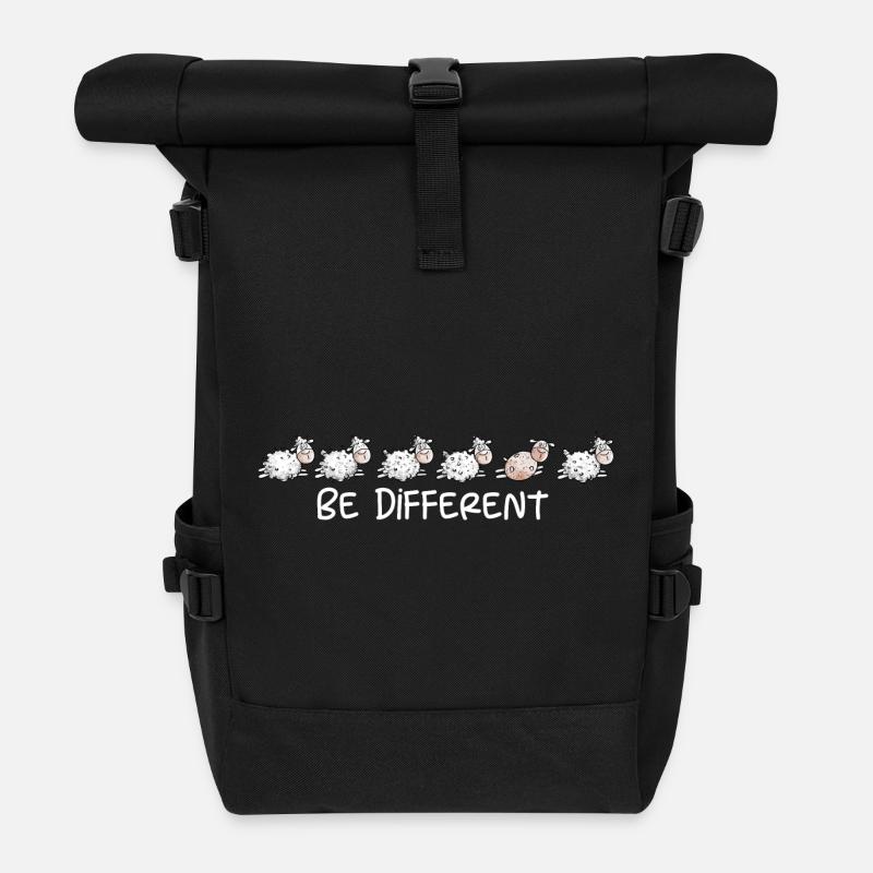 Völlig Von Der Wolle Schaf I Schafe Herde - Rolltop Rucksack - Schwarz
