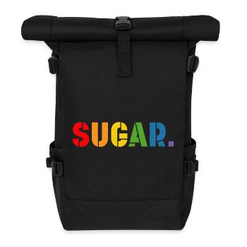 Rainbow shirt SUGAR, LGBT lgbtqi queer - Roll Top Backpack - black - Front