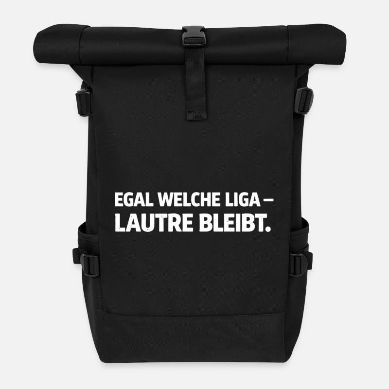 Egal welche Liga – Lautre bleibt - Rolltop Rucksack - Schwarz
