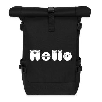Hallo Katze - Rolltop Rucksack - Schwarz - Vorne