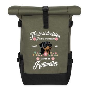 rottweiler - Sac à dos roll top - olive/noir - Devant