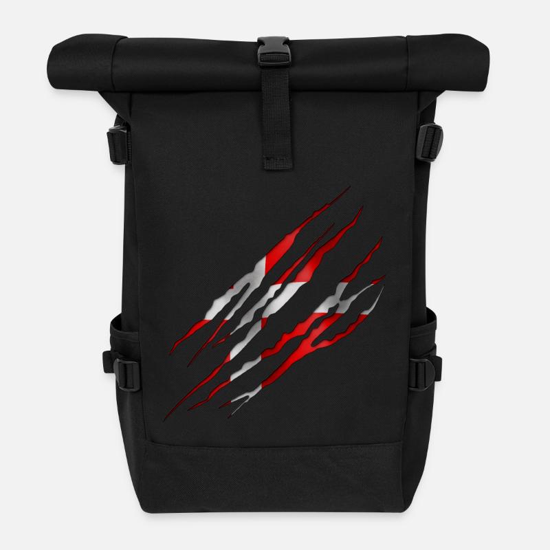 Denmark Slit open 001 AllroundDesigns - Roll Top Backpack - black
