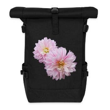flowers lilies tulips orchids sunflower dahlia ger - Roll Top Backpack - black - Front