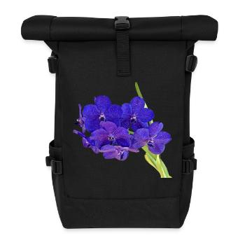 flowers lilies tulips orchids sunflower dahlia ger - Roll Top Backpack - black - Front