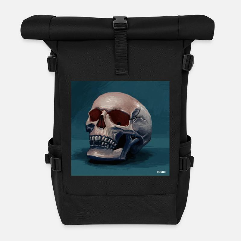 Skull - Rolltop Rucksack - Schwarz