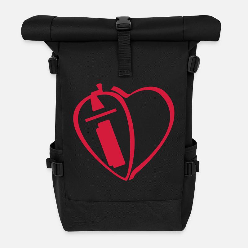 Ich liebe hurdy gurdy (Strap) - Rolltop Rucksack - Schwarz