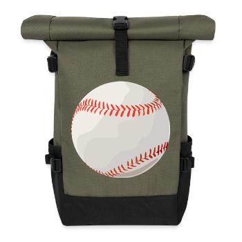 Baseball Ball Handschuh Spieler Amerika Geschenk - Rolltop Rucksack - Olive/Schwarz - Vorne