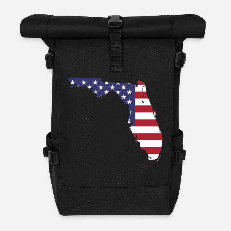 FLORIDA Shirt - Rolltop Rucksack - Schwarz