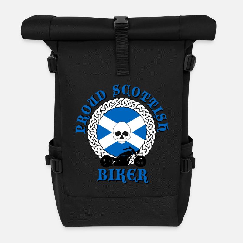 Proud Scottish Biker - Roll Top Backpack - black