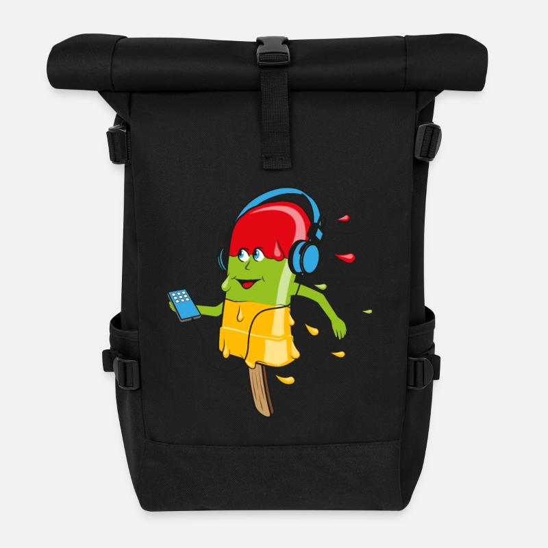 Melting Ice - Roll Top Backpack - black