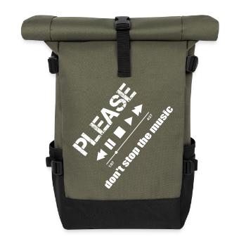 Please dont stop the music - Roll Top Backpack - olive/black - Front
