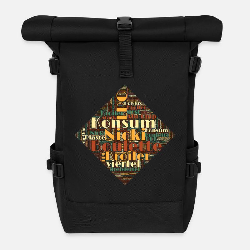 DDR Konsum Nicki Broiler Ostalgie Nostalgie - Rolltop Rucksack - Schwarz