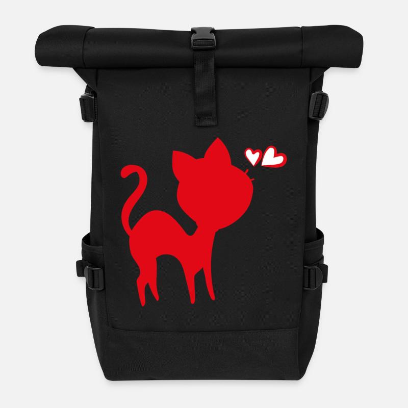 cat - Rolltop Rucksack - Schwarz