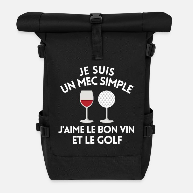 golf, golf sport, golf humour, golfeur - Sac à dos roll top - noir