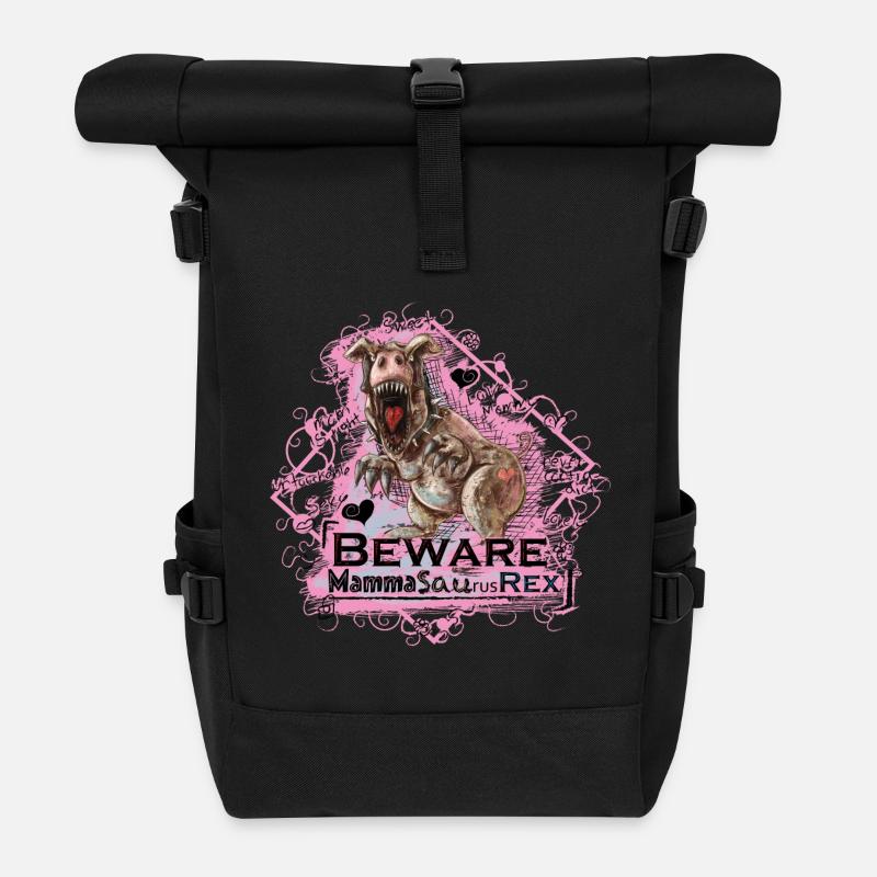 Mamasaurusrex - Roll Top Backpack - black