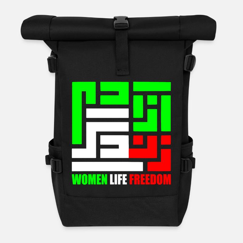 Women life freedom - Roll Top Backpack - black