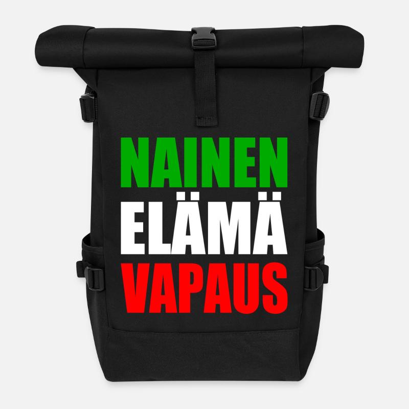 FRAU LEBEN FREIHEIT - Rolltop Rucksack - Schwarz